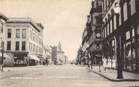 Cohoes New York Remsen Street Scene Historic Bldgs Antique Postcard