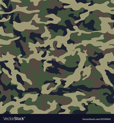 Camouflage Pattern Military Print Seamless Vector Image