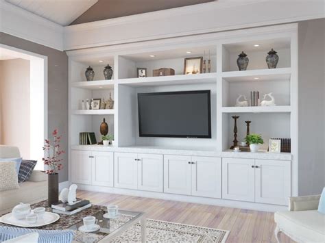Aspen White Shaker Ready To Assemble Tv Room Cabinets The Rta Store