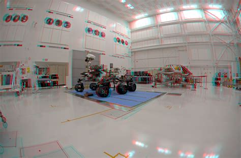 3d Anaglyph Fish Eye View Of Nasas Curiosity Rover And Its Rocket