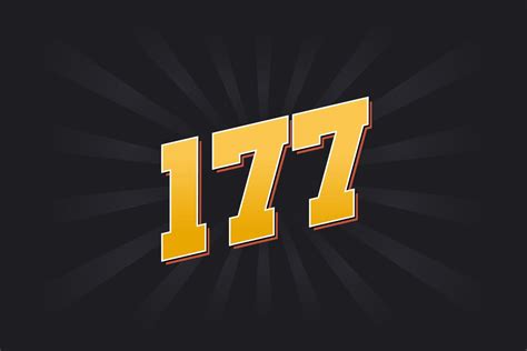 Number 177 Vector Font Alphabet Yellow 177 Number With Black