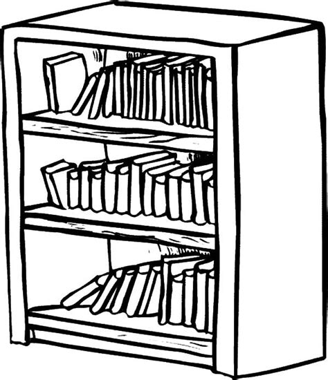 Bookshelf Coloring Pages | Best Place to Color