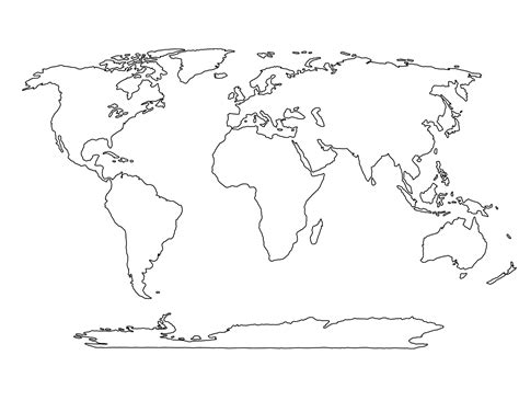 Blank world map for practice
