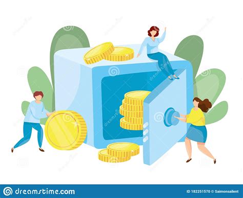 Banking Deposit Vector Illustration Money Savings Concept Bank Safe