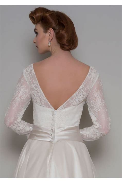 Blanche Calf Length Short Vintage Wedding Dress With Sleeves Knee