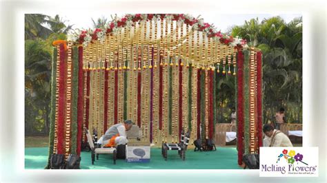 Indian Wedding Stage Decoration With Flowers Shelly Lighting