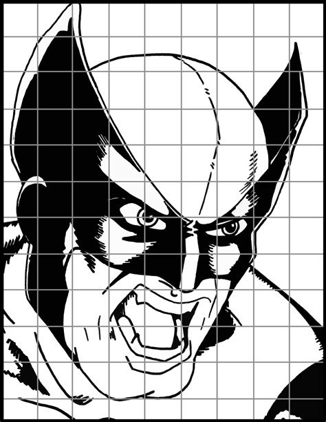 Mr Mintart Superhero Grid Drawing