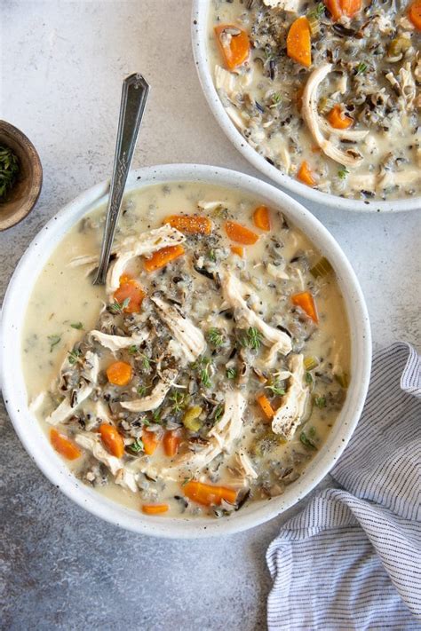 creamy chicken and wild rice soup recipe the forked spoon