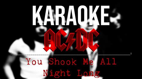Karaoke You Shook Me All Night Long Acdc Youtube