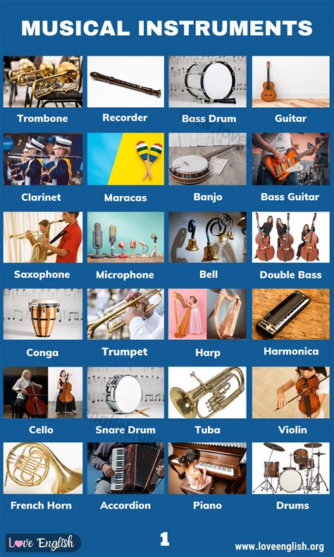 Musical Instruments 50 English Vocabulary For Musical Instruments