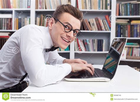 Computer Geek Stock Photo Image Of Computer Library 36496740