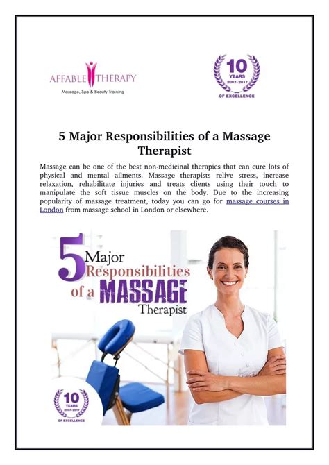Ppt 5 Major Responsibilities Of A Massage Therapist Powerpoint Presentation Id7895657