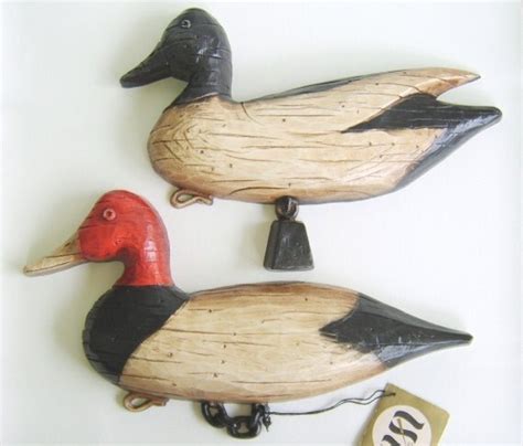 Vintage Duck Decoy Wall Hanging Set Plaque Syroco Faux Bois