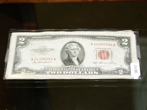 2 Red Seal Dollar Bill 18 Times The Bid