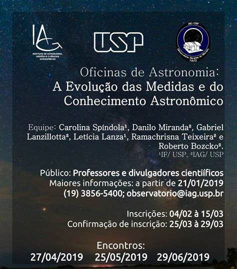 Gæa Astronomia Observatório Da Usp Abre Para Oficina De Astronomia