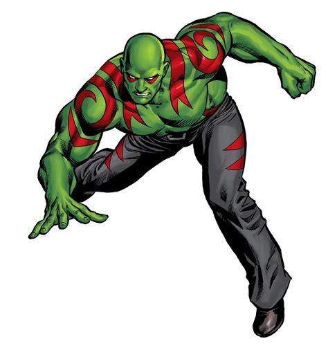 An Image Of A Green Man With Red And Black Stripes On His Body In The Air