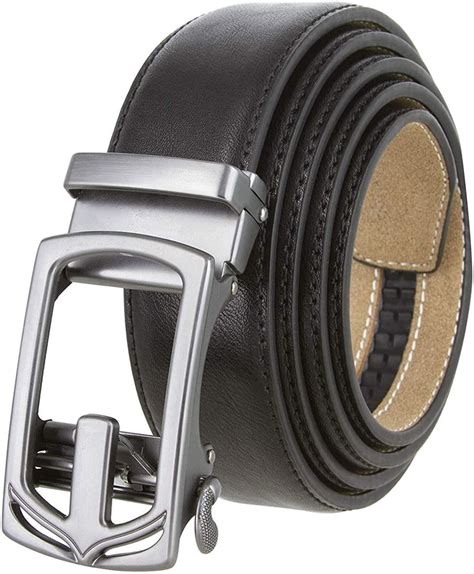 352064 Mens Slide Ratchet Belt Leather Casual Dress Belt 1 3835mm