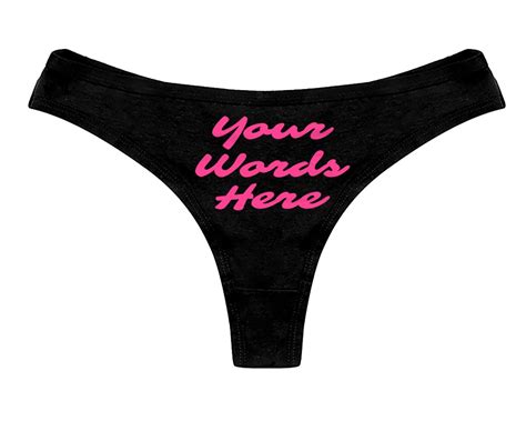 Custom Personalized Thong Panties With Your Words Custom Printed Sexy Fun Funny Customized Panty