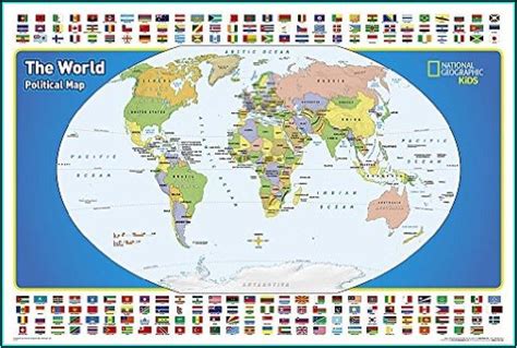 Large Laminated Map Of The World Map Of World