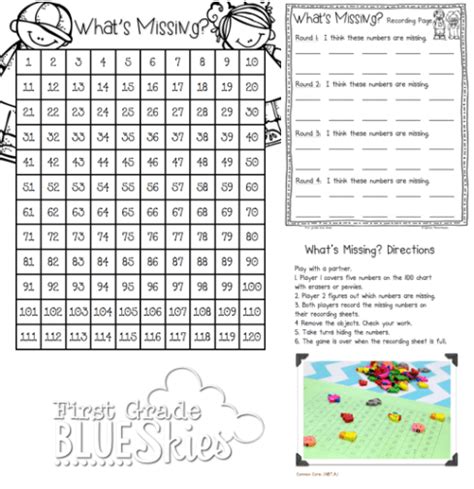 Exploring Numbers To 120 Freebies First Grade Blue Skies 1st Grade