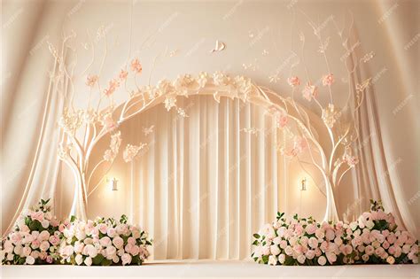 Premium Photo Elegant Floral Wedding Backdrop Wallpaper
