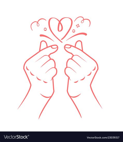 Download Korea finger heart icon Royalty Free Vector Image