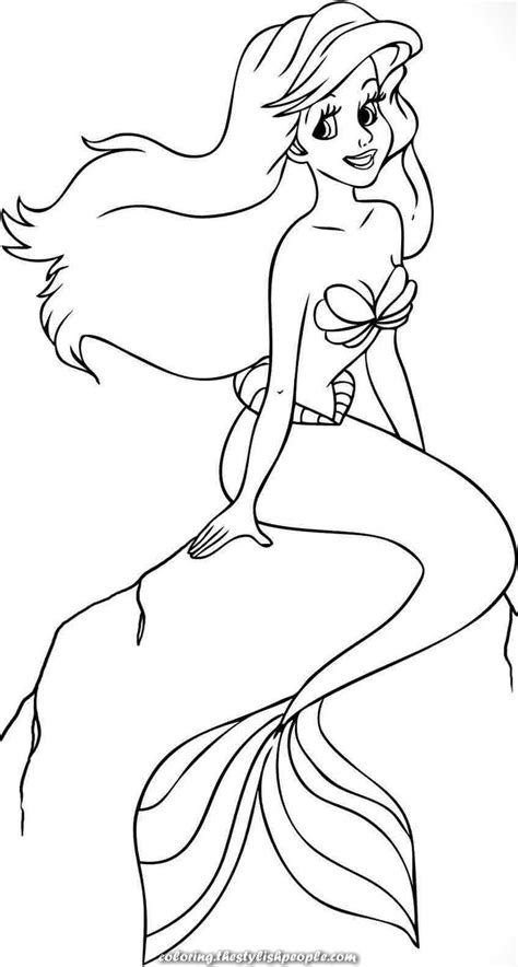 Online mermaid coloring pages for kids. Excellent coloring ariel disney to paint | Mermaid ...