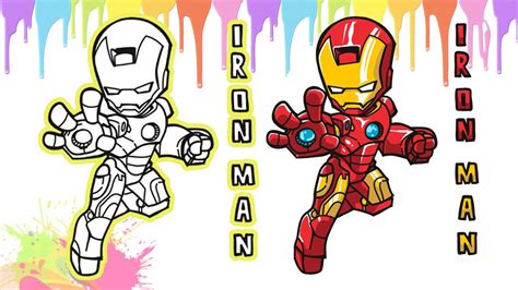 Mengambar Dan Mewarnai Robot Iron Man American Superhero Ironman