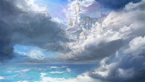 Castle In The Sky By Shen He Castle In The Sky Fantasy Art