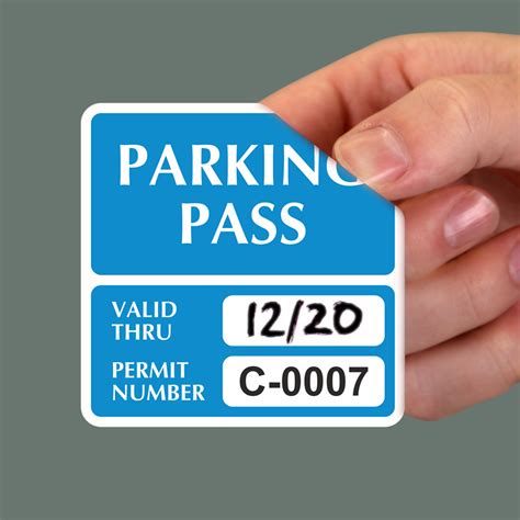 Parking Pass Numbered Decal Signs Sku Pp 0186
