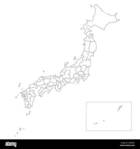 Blank Political Map Of Japan Administrative Divisions Prefectures