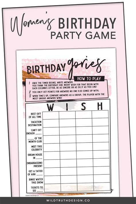 Free Printable 50th Birthday Party Games