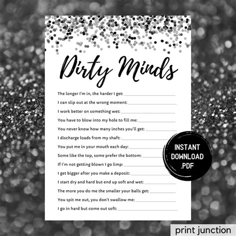 Dirty Minds Adult Party Games Printable Birthday Games Birthday Game