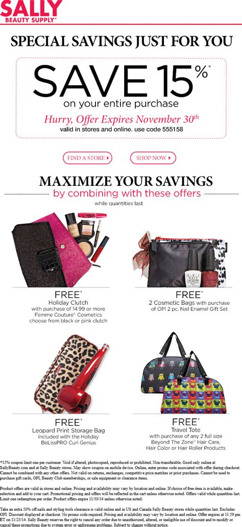 Sally Beauty coupons - 15% off everything at Sally