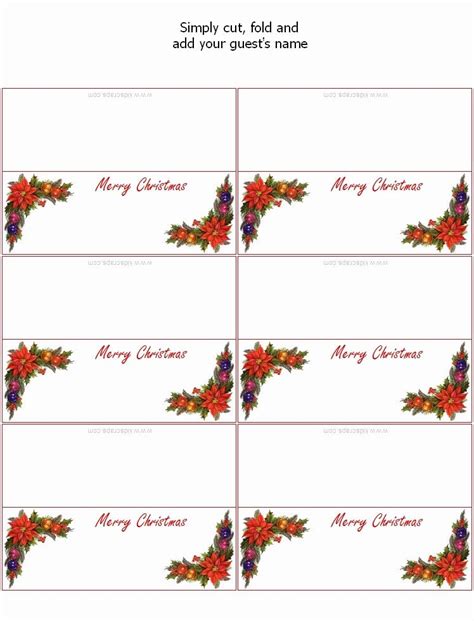 Christmas Dinner Place Cards Free Printable