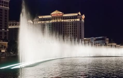 Las Vegas Usa The Bellagio Fountains At Night Editorial Photography