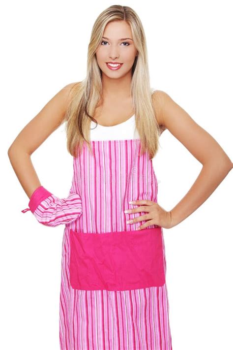 Young Woman In Apron Stock Image Image Of Happy Cute 20047847