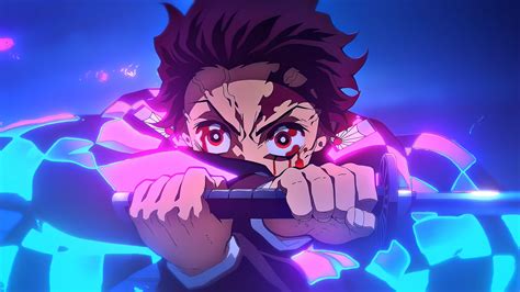 Tanjiro Kamado Blue Background HD Demon Slayer Kimetsu no Yaiba