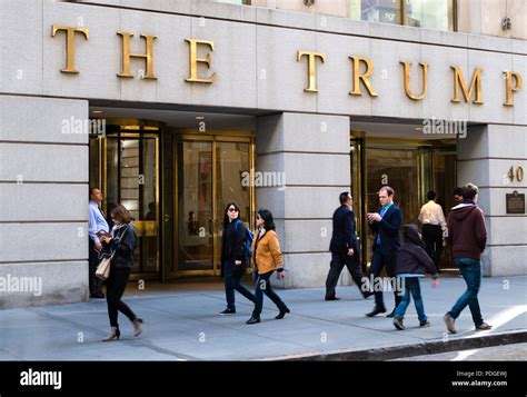 People Walking Past The Trump Building 40 Wall Street Manhattan New