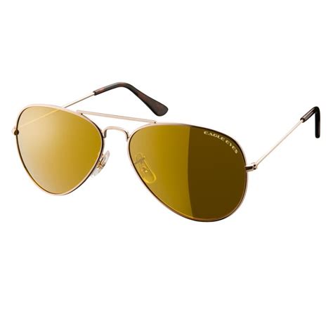 eagle eyes classic aviator gold trilenium polarized sunglasses 9335599 hsn
