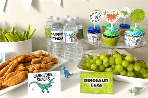 Dinosaur Birthday Party Food Ideas Dinosaur Themed Party Printables
