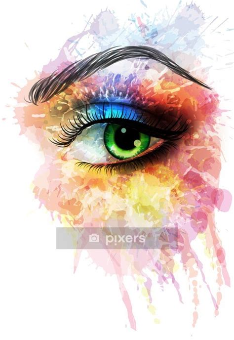 Vinilo para Pared Ojos de las salpicaduras de colores • Pixers