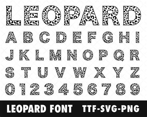 Leopard Font Svg Leopard Alphabet Letters Svg Leopard Print Etsy