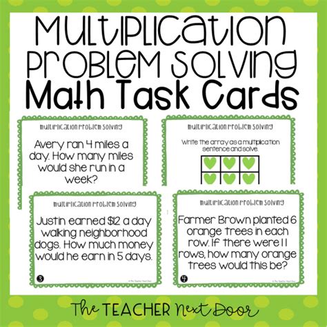 3rd Grade Multiplication Problem Solving Task Cards The Teacher Next Door