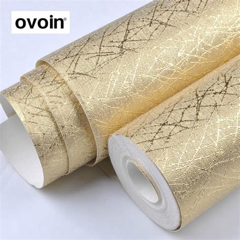 Vinyl Luxury Metallic Glitter Gold Texture Wallpaper Roll Wall Paper In