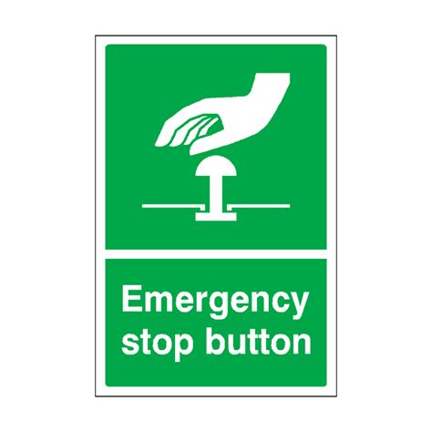 Emergency Stop Button Sticker Safety Uk
