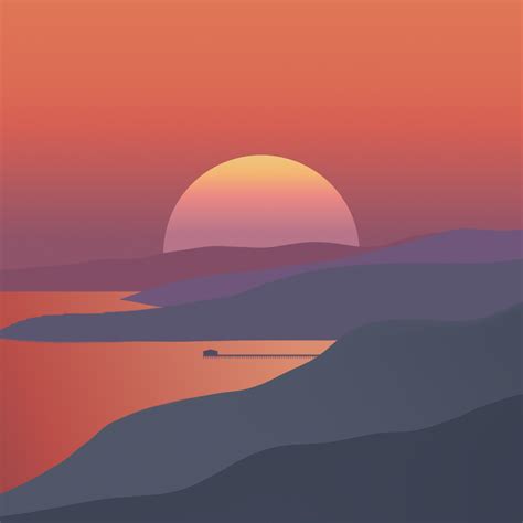 1080x1080 Surreal Sunset Minimal 4k 1080x1080 Resolution Wallpaper Hd