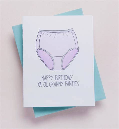 Granny Panties Birthday Card Granny Birthday Card Funny Etsy