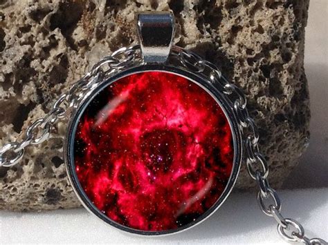 Red Nebula Art Pendant Nebula Necklace Nebula Pendant Etsy Nebula