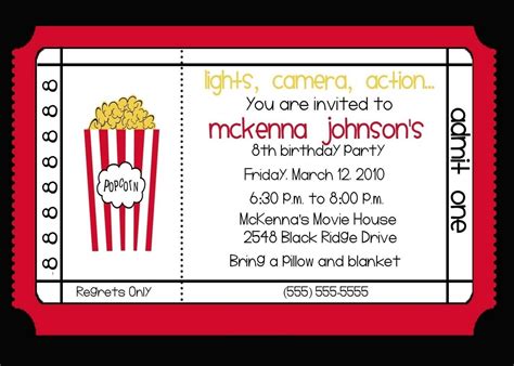 movie theater invitations google search adris 4th